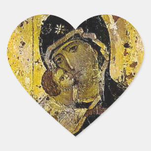 Virgin of Kyiv Ukrainian Icon Madonna Heart Sticker