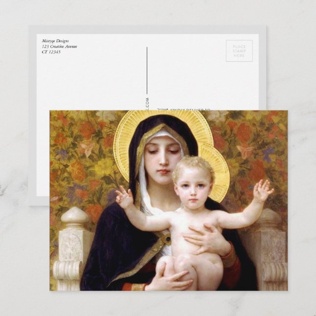 Virgin of the Lilies, William-Adolphe Bouguereau Postcard (Front/Back)
