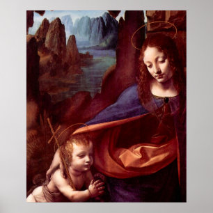 Virgin of the Rocks by Leonardo da Vinci Poster