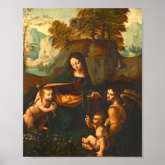 Virgin Of The Rocks By Leonardo Da Vinci Poster (Front)