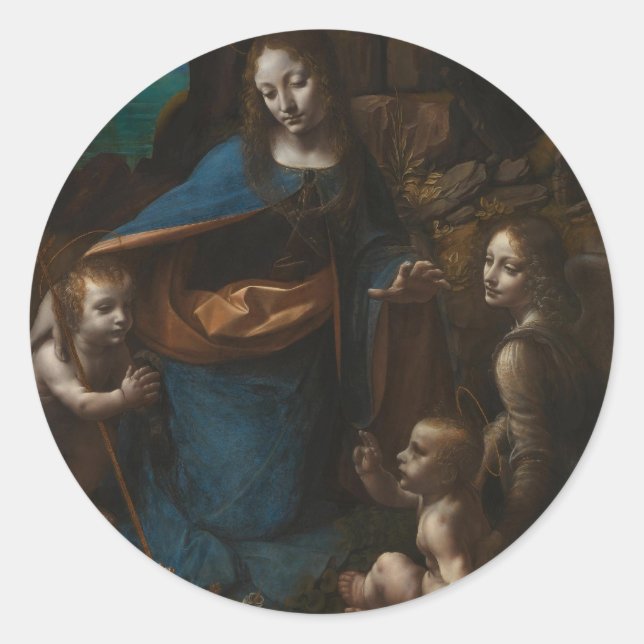 virgin of the rocks classic round sticker (Front)