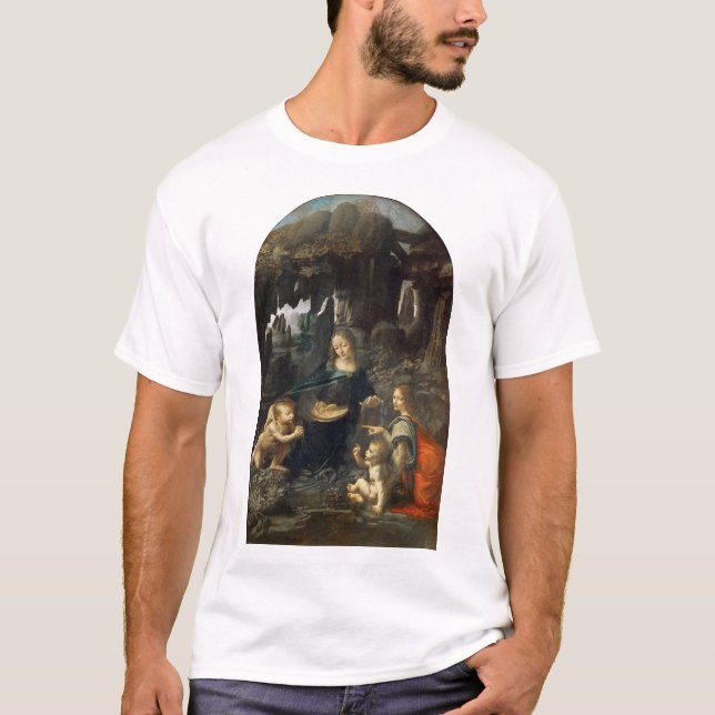 Virgin of the Rocks, Leonardo da Vinci T-Shirt (Front)