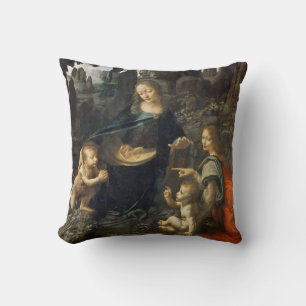 Virgin of the Rocks, Leonardo da Vinci Throw Pillow