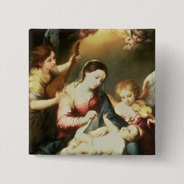 Virgin of the Swaddling Clothes 2 Inch Square Button (Front)
