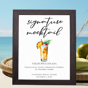 Virgin Piña Colada Beach Signature Mocktail Poster