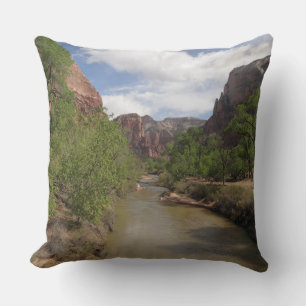 Virgin River in Spring at Zion National Park Throw Pillow