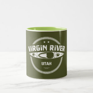 Virgin River Utah Kayaking Two-Tone Coffee Mug