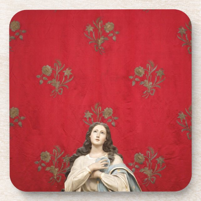 Virgin statue in a Spaccanapoli church, Naples Coaster (Front)