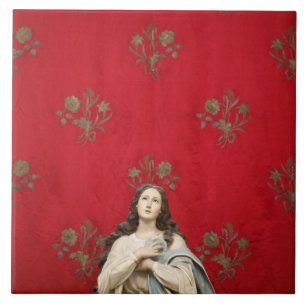 Virgin statue in a Spaccanapoli church, Naples Tile
