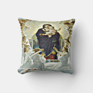 Virgin with Angels Bouguereau  Throw Pillow