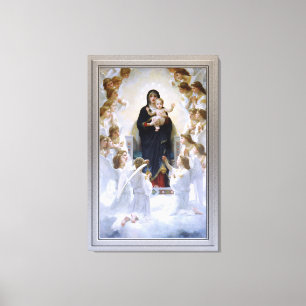 Virgin with Angels by William Adolphe Bouguereau Canvas Print