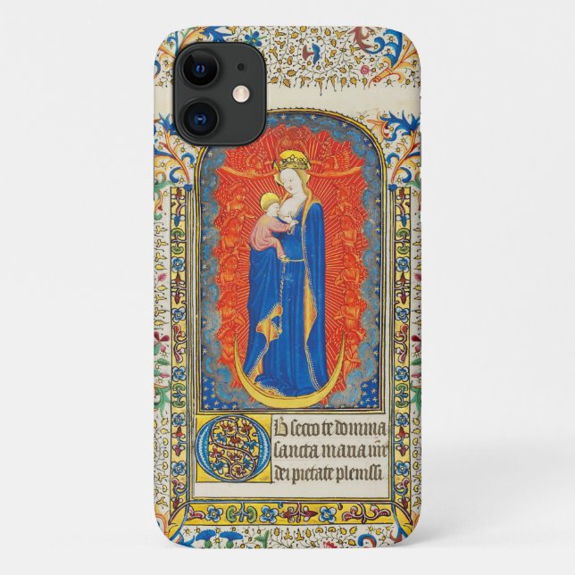 VIRGIN WITH CHILD AND ANGELS Antique Floral Swirls Case-Mate iPhone Case (Back)