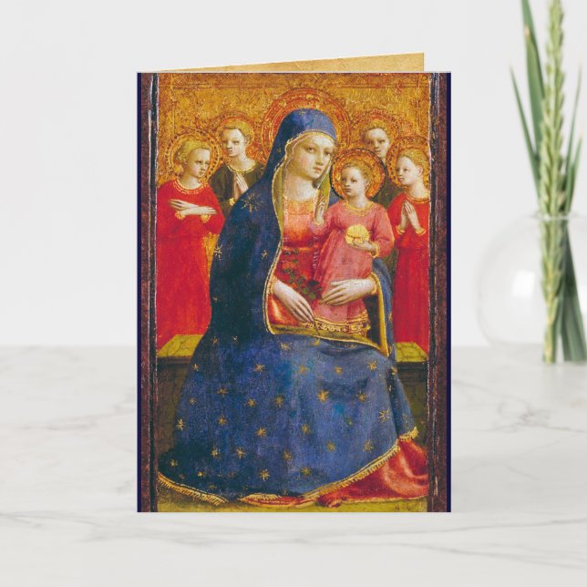VIRGIN WITH CHILD AND ANGELS ,Beato Angelico Holiday Card (Front)