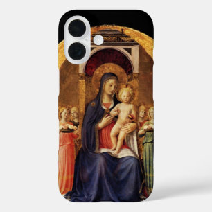VIRGIN WITH CHILD AND ANGELS ,blue black   iPhone 16 Case