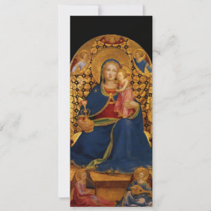 VIRGIN WITH CHILD AND ANGELS, Blue Gold Metallic Invitation