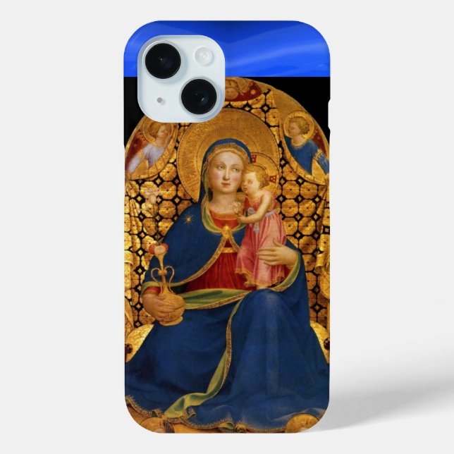VIRGIN WITH CHILD AND ANGELS ,Blue Sapphire Case-Mate iPhone Case (Back)