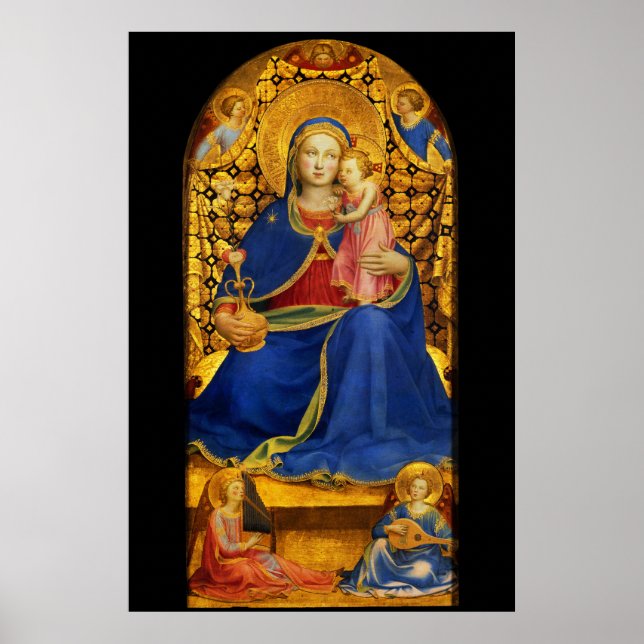 VIRGIN WITH CHILD AND ANGELS by Fra Angelico Poster (Front)