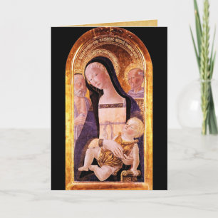 VIRGIN WITH CHILD AND SAINTS, parchment Holiday Card