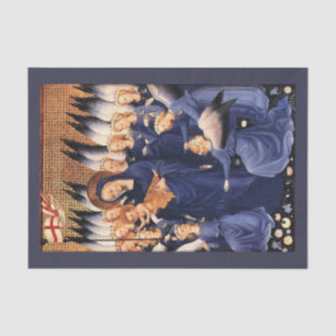 VIRGIN WITH CHILD,ANGELS, CHRISTMAS JOY PEACE LOVE TISSUE PAPER