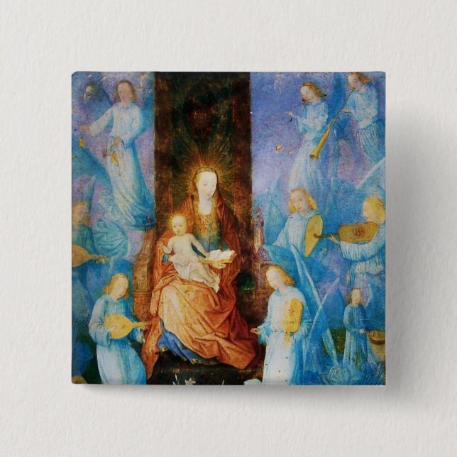 VIRGIN WITH CHILD - CONCERT OF ANGELS 2 INCH SQUARE BUTTON (Front)