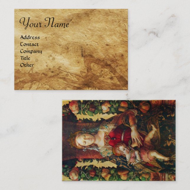 VIRGIN WITH CHILD Parchment Business Card (Front/Back)