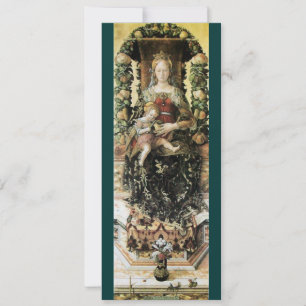VIRGIN WITH CHILD White Green Invitation