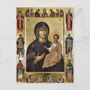 Virgin with Saints Orthodox Christian Icon Postcard