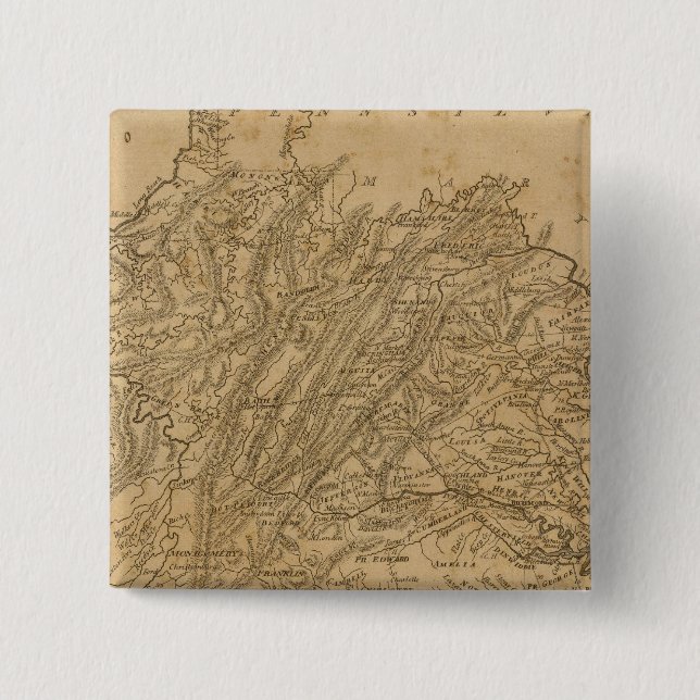 Virginia 2 Inch Square Button (Front)