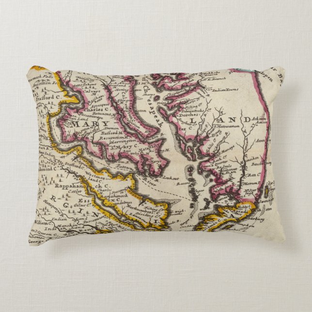 Virginia and Maryland Decorative Pillow (Front)