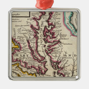 Virginia and Maryland Metal Ornament