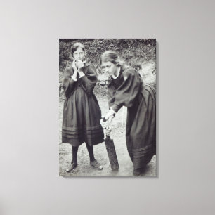 Virginia and Vanessa Stephen, in St. Ives, 1894 Canvas Print