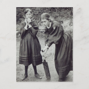 Virginia and Vanessa Stephen, in St. Ives, 1894 Postcard