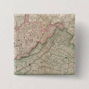 Virginia and West Virginia 2 Inch Square Button