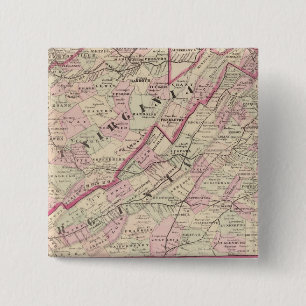 Virginia and West Virginia 2 Inch Square Button