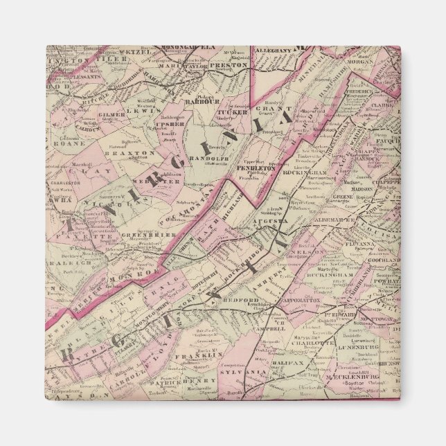 Virginia and West Virginia Magnet (Front)