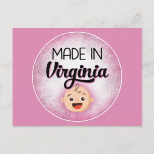Virginia Baby Funny Pink New Girl Carte postale