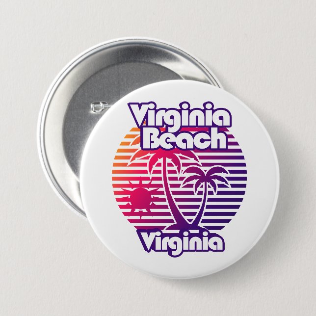 Virginia Beach 3 Inch Round Button (Front & Back)