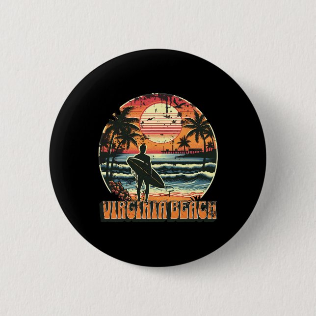 Virginia Beach _4  2 Inch Round Button (Front)