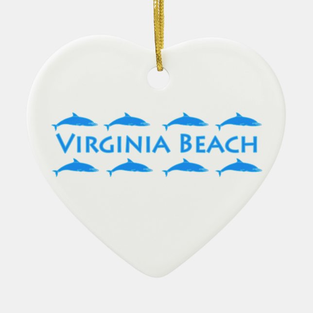 Virginia Beach Dolphins Logo Ceramic Ornament (Front)