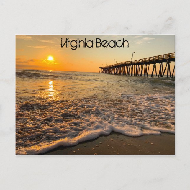 Virginia Beach Fishing Pier at Sunrise Postcard (Front)