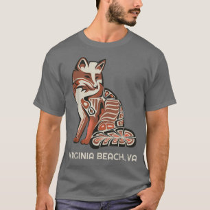 Virginia Beach Red Tribal Fo Native American Artwo T-Shirt