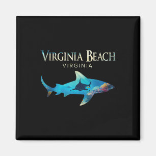 Virginia Beach Retro Virginia Beach Va Shark Magnet