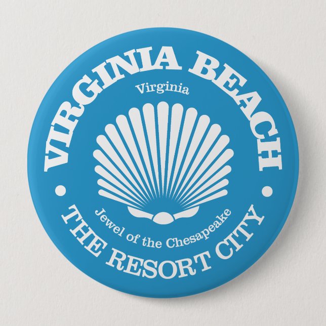 Virginia Beach (seashell) 4 Inch Round Button (Front)