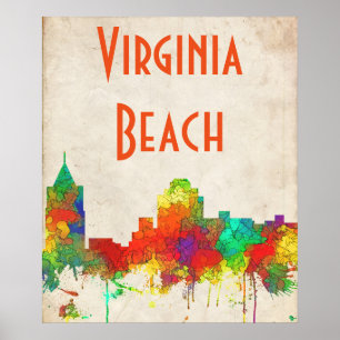VIRGINIA BEACH SKYLINE POSTER