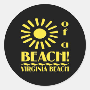 Virginia Beach Souvenir Sun Beaches  Classic Round Sticker