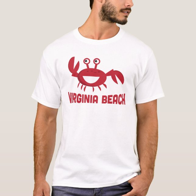 Virginia Beach T-shirt - Funny Red Crab (Front)