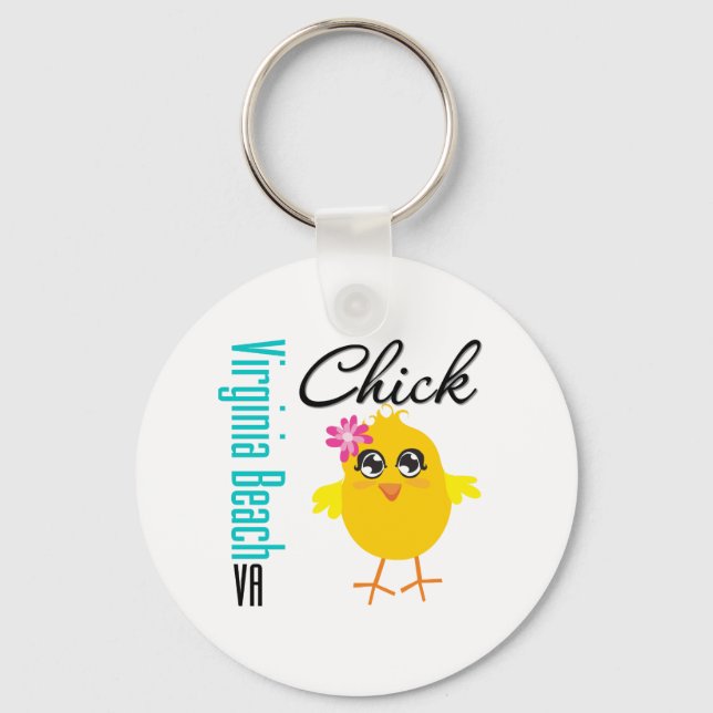 Virginia Beach VA Chick Keychain (Front)