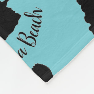 Virginia Beach, VA Neptune Statue Ocean Nautical Fleece Blanket