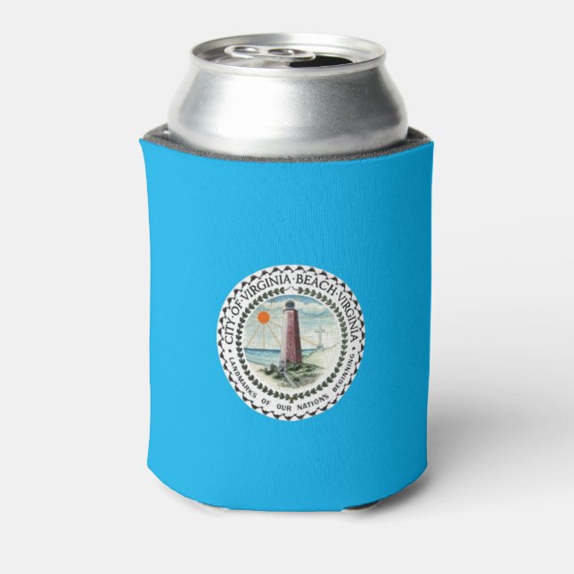 Virginia Beach (Virginia) city flag Can Cooler (Can Back)
