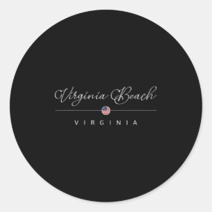 Virginia Beach Virginia Va On Virginia Beach  Classic Round Sticker